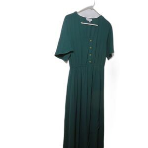 One Loved Babe Windsor Dress Women's Hunter Green Maxi Size Medium